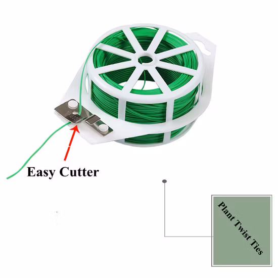 Colorful Plastic Soft Garden Twist Ties with Wire Cutter 20/30/50m/100m Vegetables Cable Twist Tie Wire Roll