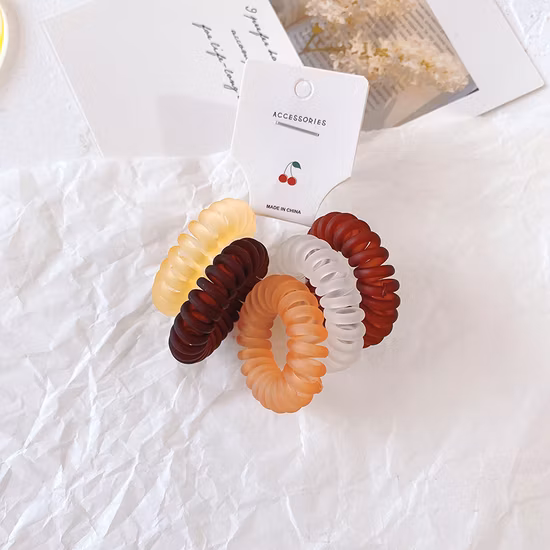 Custom Multicolor No-Metal Black Color Ropes Ponytail Holders Rubber Elastics Hair Ties for Women Kids 4mm/2mm